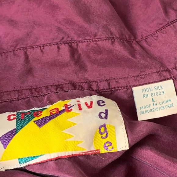 Vintage 80's Silk blouse by Creative Edge Large - Picture 5 of 7